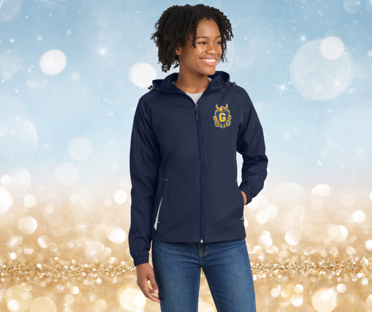 Sport-Tek® Women's Colorblock Hooded Embroidered Raglan Jacket