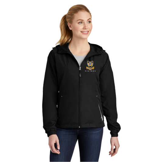 Sport-Tek Women's Colorblock Hooded Embroidered Raglan Jacket