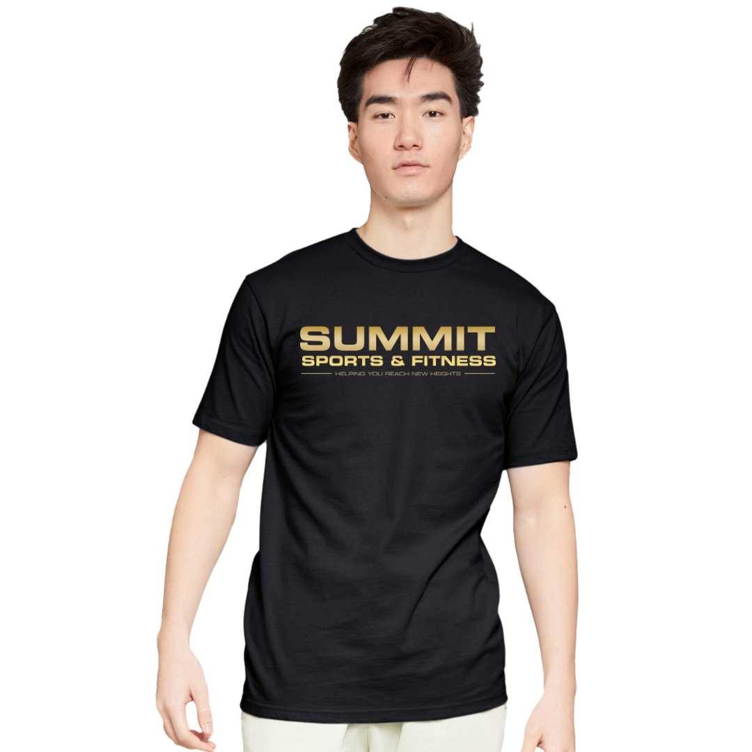 Summit Sports & Fitness Gold Text Tee