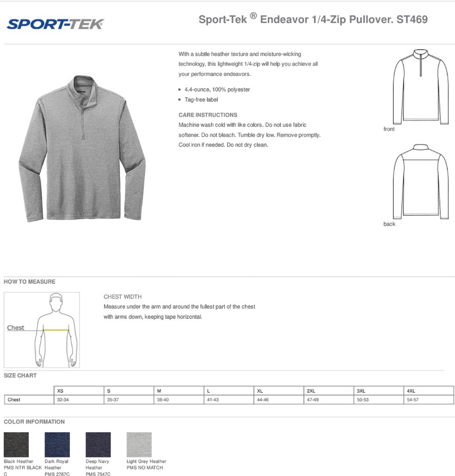 Men's Embroidered 1/4 Zip Pullover